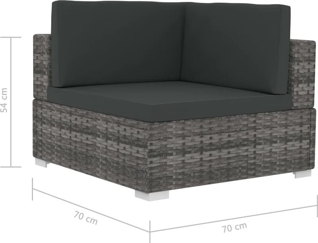VidaXL Ecksofas 2 Stk. Mit Auflagen Poly Rattan Grau 5 VidaXL Ecksofas 2 Stk. Mit Auflagen Poly Rattan Grau - Image 5