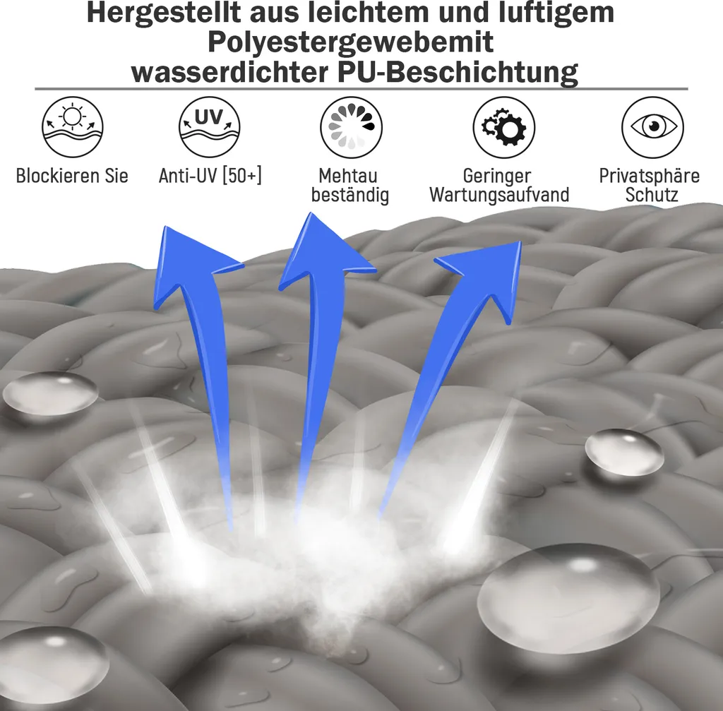 Outsunny Senkrechtmarkise Balkonmarkise Vertikalmarkise UV50+ Windschutz Seitenrollo Sichtschutz Mit Handkurbel Polyester+Aluminium Hellgrau 140 X 250 Cm 3 Outsunny Senkrechtmarkise Balkonmarkise Vertikalmarkise UV50+ Windschutz Seitenrollo Sichtschutz Mit Handkurbel Polyester+Aluminium Hellgrau 140 X 250 Cm - Image 3