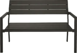 Tectake Gartenbank Line 2-Sitzer Mit Aluminiumrahmen 128x59x88cm - Dunkelgrau -Stil Beet Verkaufsgeschäft 7f0be723471e2b1f7bc63dc6f814bdfc