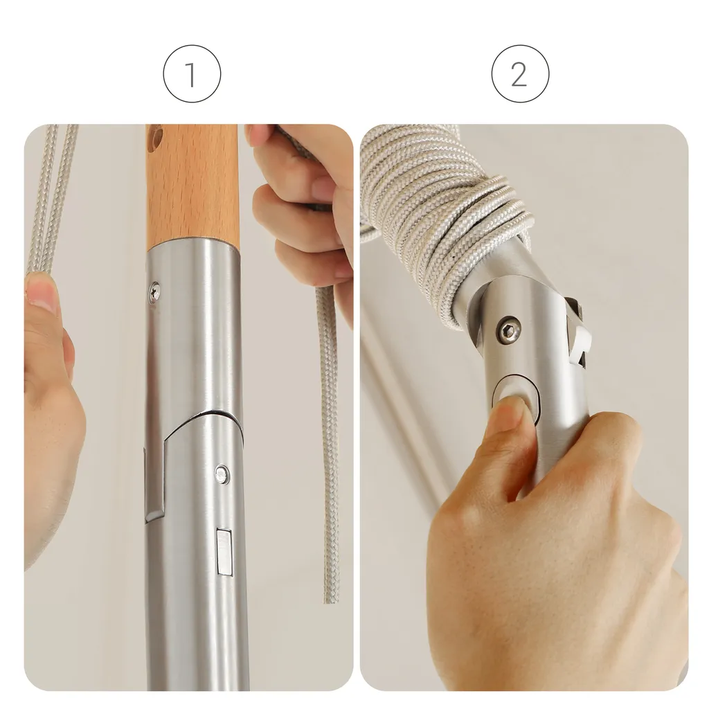 SONGMICS Sonnenschirm Für Den Balkon, 200 X 125 Cm, Rechteckiger Balkonschirm, Sonnenschutz, Schirmmast, Schirmrippen Aus Holz, Knickbar, Ohne Ständer, Garten, Outdoor, Beige GPU26BE 5 SONGMICS Sonnenschirm Für Den Balkon, 200 X 125 Cm, Rechteckiger Balkonschirm, Sonnenschutz, Schirmmast, Schirmrippen Aus Holz, Knickbar, Ohne Ständer, Garten, Outdoor, Beige GPU26BE – Bild 5