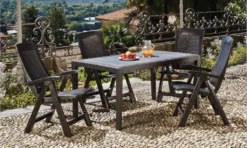 Rechteckiger Außentisch, Hartharzstruktur Mit Rattaneffekt, Italy, 150 X 90 X 72 Cm, Farbe Anthrazit -Stil Beet Verkaufsgeschäft 7f3d2ace9a61c6810964bab9c91bca02