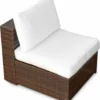 3tlg. (1er) Gartenmöbel Lounge Sessel Ohne Armlehne Polyrattan - Braun-mix