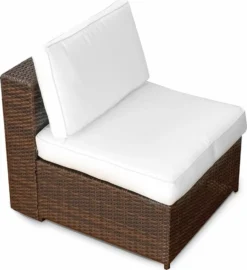 3tlg. (1er) Gartenmöbel Lounge Sessel Ohne Armlehne Polyrattan - Braun-mix