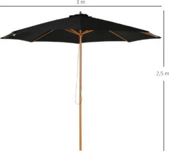 Outsunny Sonnenschirm Holz 300 Cm Holzschirm Gartenschirm Balkonschirm Bambus Schwarz -Stil Beet Verkaufsgeschäft 7f6aef33be6c9f6bb5174f0ee0dfe2cf