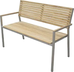 Garden Pleasure Bank DENVER 2-Sitzer Edelstahl 304 Gebürstet / Teak100% 304770 -Stil Beet Verkaufsgeschäft 7ffde50801718a5876e58035a5b397d1
