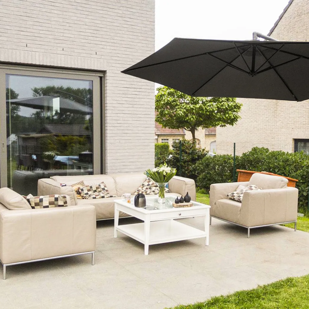 Lospitch 3.5m Sonnenschirm Ampelschirm Gartenschirm Terrassen UV40+ Marktschirm,Grau,3.5m 7 Lospitch 3.5m Sonnenschirm Ampelschirm Gartenschirm Terrassen UV40+ Marktschirm,Grau,3.5m - Image 7