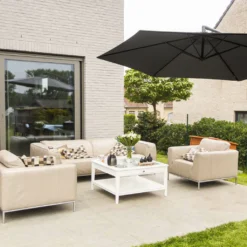 EINFEBEN 3.5m Sonnenschirm Gartenschirm Ampelschirm Marktschirm Kurbelschirm Alu,Grau,3.5m -Stil Beet Verkaufsgeschäft 7ffef5dbb7965d02ca4314b5d3dd77bd