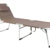 XXL Sonnenliege Dreibeinliege Gartenliege Taupe Gepolstert