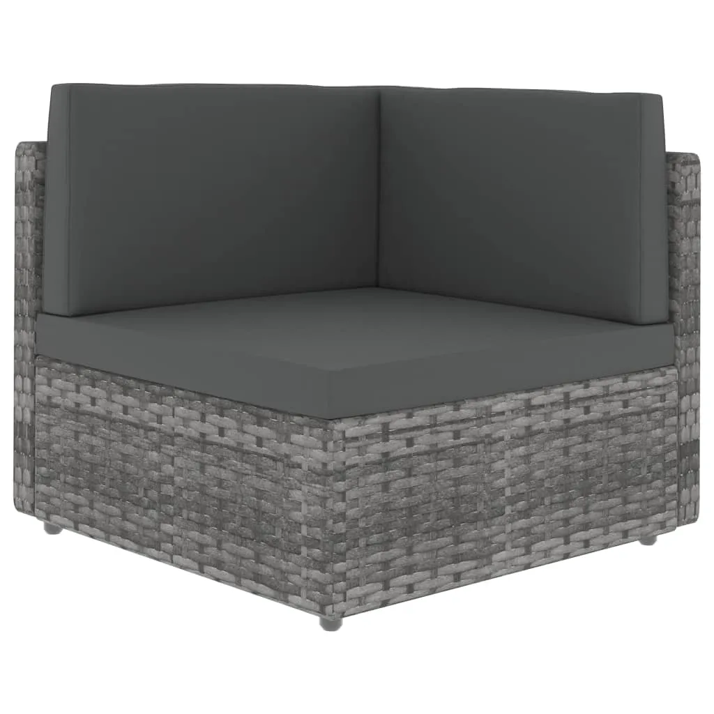 VidaXL Modulares 2-Sitzer-Sofa Poly Rattan Grau 7 VidaXL Modulares 2-Sitzer-Sofa Poly Rattan Grau - Image 7