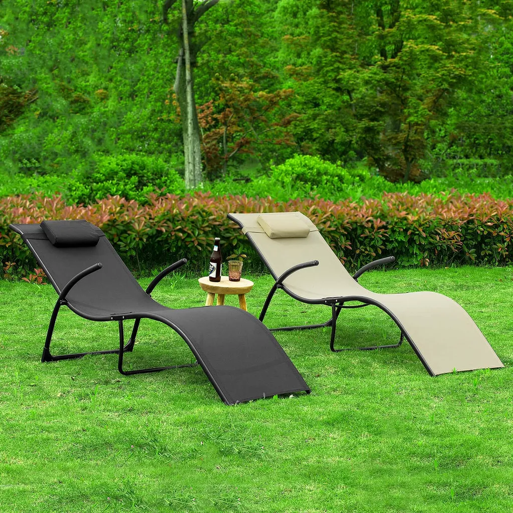 SoBuy OGS45-SCH Sonnenliege Klappbar Gartenliege Relaxstuhl Liegestuhl Mit Kopfkissen Klappliege Schwarz Belastbarkeit 150 Kg BHT Ca: 60x69x173cm 7 SoBuy OGS45-SCH Sonnenliege Klappbar Gartenliege Relaxstuhl Liegestuhl Mit Kopfkissen Klappliege Schwarz Belastbarkeit 150 Kg BHT Ca: 60x69x173cm - Image 7