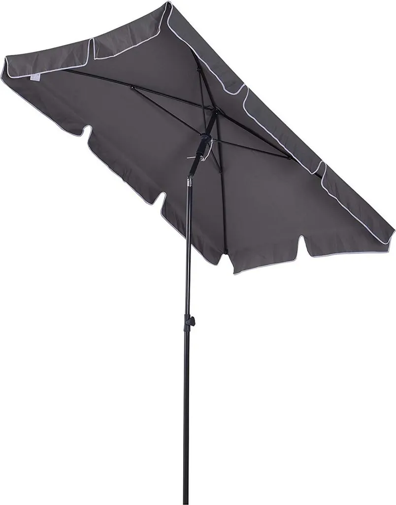 Outsunny Sonnenschirm Gartenschirm Strandschirm Balkonschirm Schirm Sonnenschutz Knickbar (Grau+Schwarz) 1 Outsunny Sonnenschirm Gartenschirm Strandschirm Balkonschirm Schirm Sonnenschutz Knickbar (Grau+Schwarz)