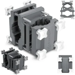 KESSER® Premium Sonnenschirmhalter Universal Balkongeländer - Schirmständer Für Eckige Und Runde Schirme | Balkon Terrasse Sonnenschirm Halterung Hohe Flexibilität | Starke Klemmkraft, Farbe:Anthrazit / Grau