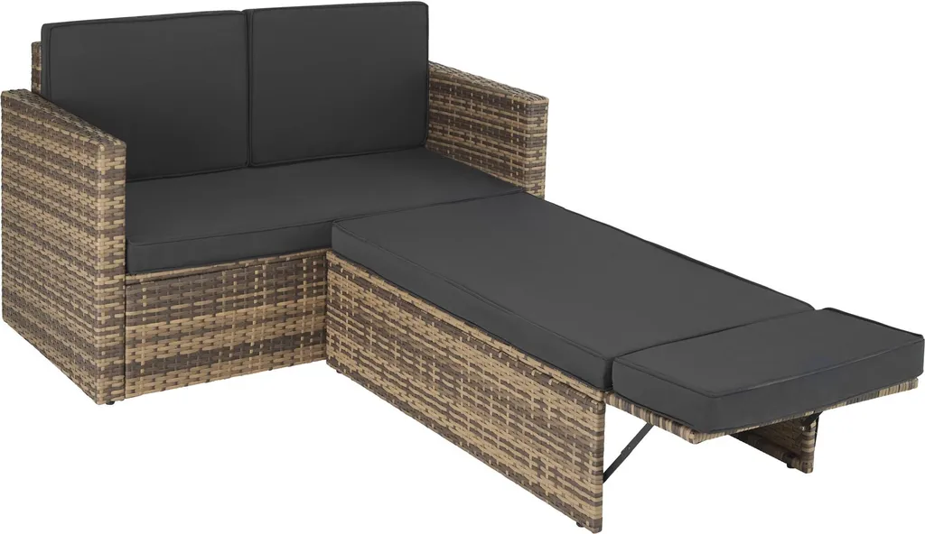 Tectake Rattan Lounge Korfu - Natur 5 Tectake Rattan Lounge Korfu - Natur - Image 5