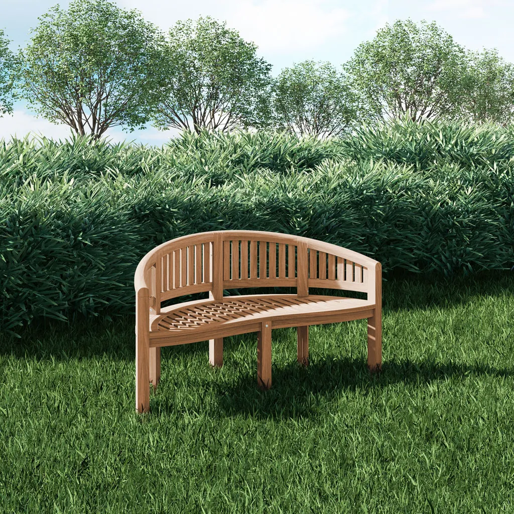 KMH® TEAK 3-sitzer Bananenbank 5 KMH® TEAK 3-sitzer Bananenbank - Image 5