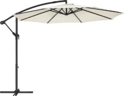 SONGMICS Sonnenschirm, Ø 300 Cm, Mit Ständer, Sonnenschutz UV-Schutz Bis UPF 50+, Mit Kurbel Zum Öffnen Und Schließen, Beige GPU116M01 -Stil Beet Verkaufsgeschäft 86138064323a62144296be6c716c5117