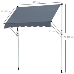 Outsunny Markise Klemmmarkise Sonnenschutz Faltarm Handkurbel Balkon Alu Cremeweiß 3x1,2cm -Stil Beet Verkaufsgeschäft 8649d07fba28859231726c606391aa76