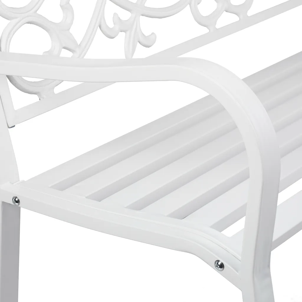 Relaxdays Vintage Gartenbank In Weiß 6 Relaxdays Vintage Gartenbank In Weiß - Image 6