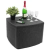 Beistelltisch Kunststoff Naxos Rattan-Optik 53x53cm - Anthrazit