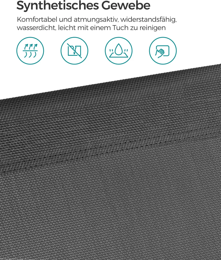 SONGMICS Sonnenliege, Klappbarer Liegestuhl, 193 X 55 X 31 Cm, Max. Belastbarkeit 150 Kg, Mit Sonnenschutz, Verstellbare Rückenlehne, Für Terrasse Pool Garten, Rauchgrau GCB19GYV1 8 SONGMICS Sonnenliege, Klappbarer Liegestuhl, 193 X 55 X 31 Cm, Max. Belastbarkeit 150 Kg, Mit Sonnenschutz, Verstellbare Rückenlehne, Für Terrasse Pool Garten, Rauchgrau GCB19GYV1 - Image 8