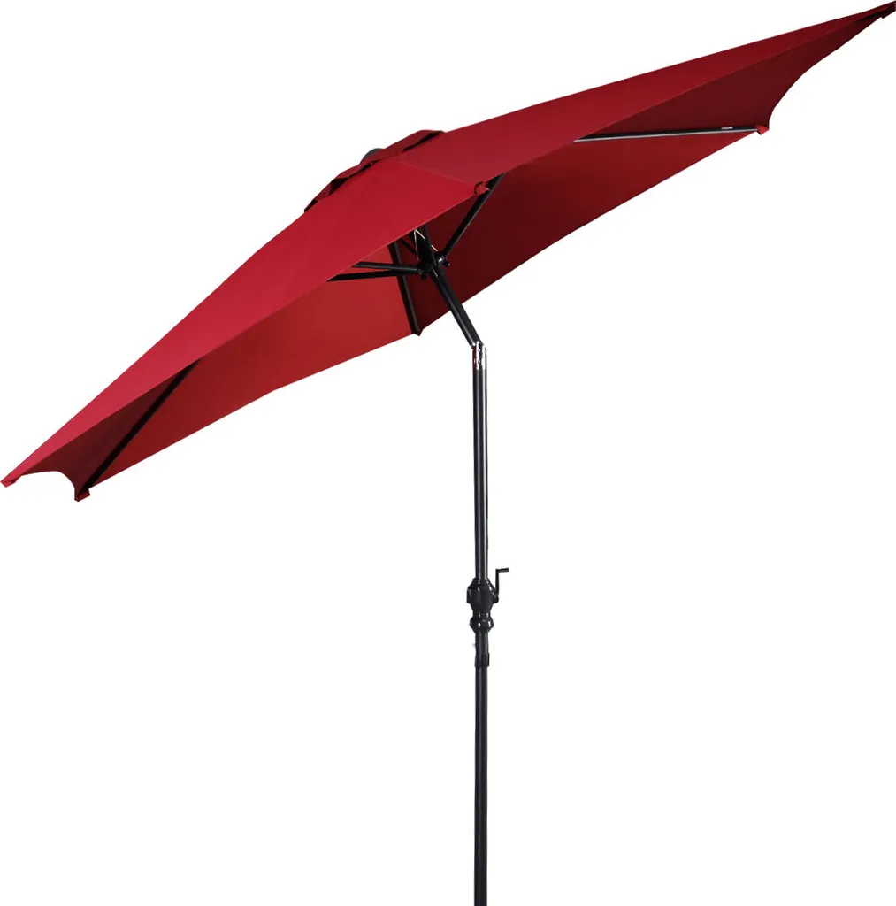 COSTWAY Ø270cm Sonnenschirm Sechseck Gartenschirm Marktschirm Terrassenschirm Strandschirm Ampelschirm Kurbelschirm Weinrot 6 COSTWAY Ø270cm Sonnenschirm Sechseck Gartenschirm Marktschirm Terrassenschirm Strandschirm Ampelschirm Kurbelschirm Weinrot - Image 6