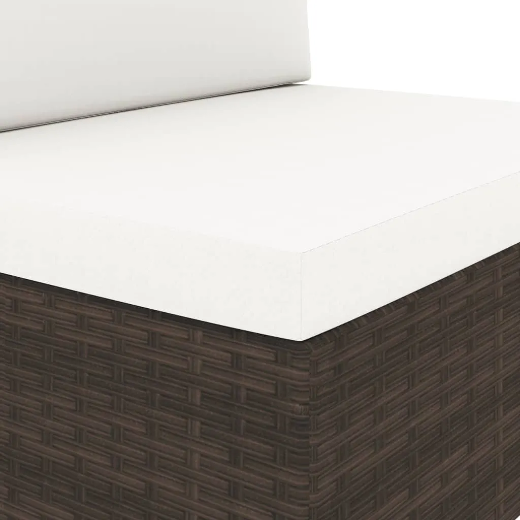 VidaXL Modulares 2-Sitzer-Sofa Poly Rattan Braun 7 VidaXL Modulares 2-Sitzer-Sofa Poly Rattan Braun - Image 7