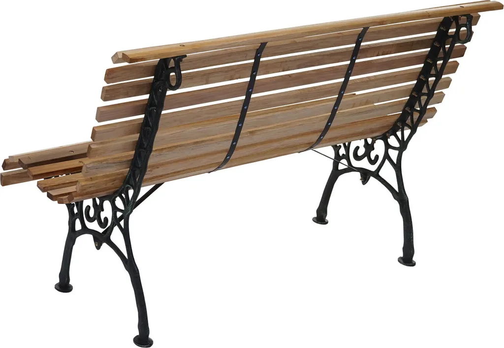 Gartenbank HWC-F97, Sitzbank Parkbank Holzbank, 3-Sitzer Gusseisen Holz 160cm 26kg Hellbraun 5 Gartenbank HWC-F97, Sitzbank Parkbank Holzbank, 3-Sitzer Gusseisen Holz 160cm 26kg Hellbraun - Image 5