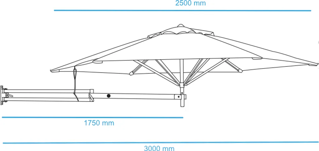 ACAZA Sonnenschirm 250 Cm Rund Mit Wand Halterung Ohne Schirmständer Für Balkon Oder Terrasse, Marktschirm Gartenschirm Terrassenschirm, Knickbar Mit Windauslass, Grau 6 ACAZA Sonnenschirm 250 Cm Rund Mit Wand Halterung Ohne Schirmständer Für Balkon Oder Terrasse, Marktschirm Gartenschirm Terrassenschirm, Knickbar Mit Windauslass, Grau - Image 6