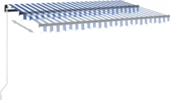 VidaXL Gelenkarmmarkise Einziehbar 400x350 Cm Blau Und Weiß -Stil Beet Verkaufsgeschäft 8c02ed2c8fc2c98519d52fb24dd099e1
