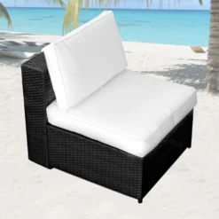 3tlg. (1er) Gartenmöbel Polyrattan Loungesssel Ohne Armlehne - Anthrazit -Stil Beet Verkaufsgeschäft 8caa688c3060088fa58225b09ad7651e