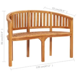 VidaXL Bananenbank 120 Cm Massivholz Teak -Stil Beet Verkaufsgeschäft 8cec6caaffa1db6566472804de986783