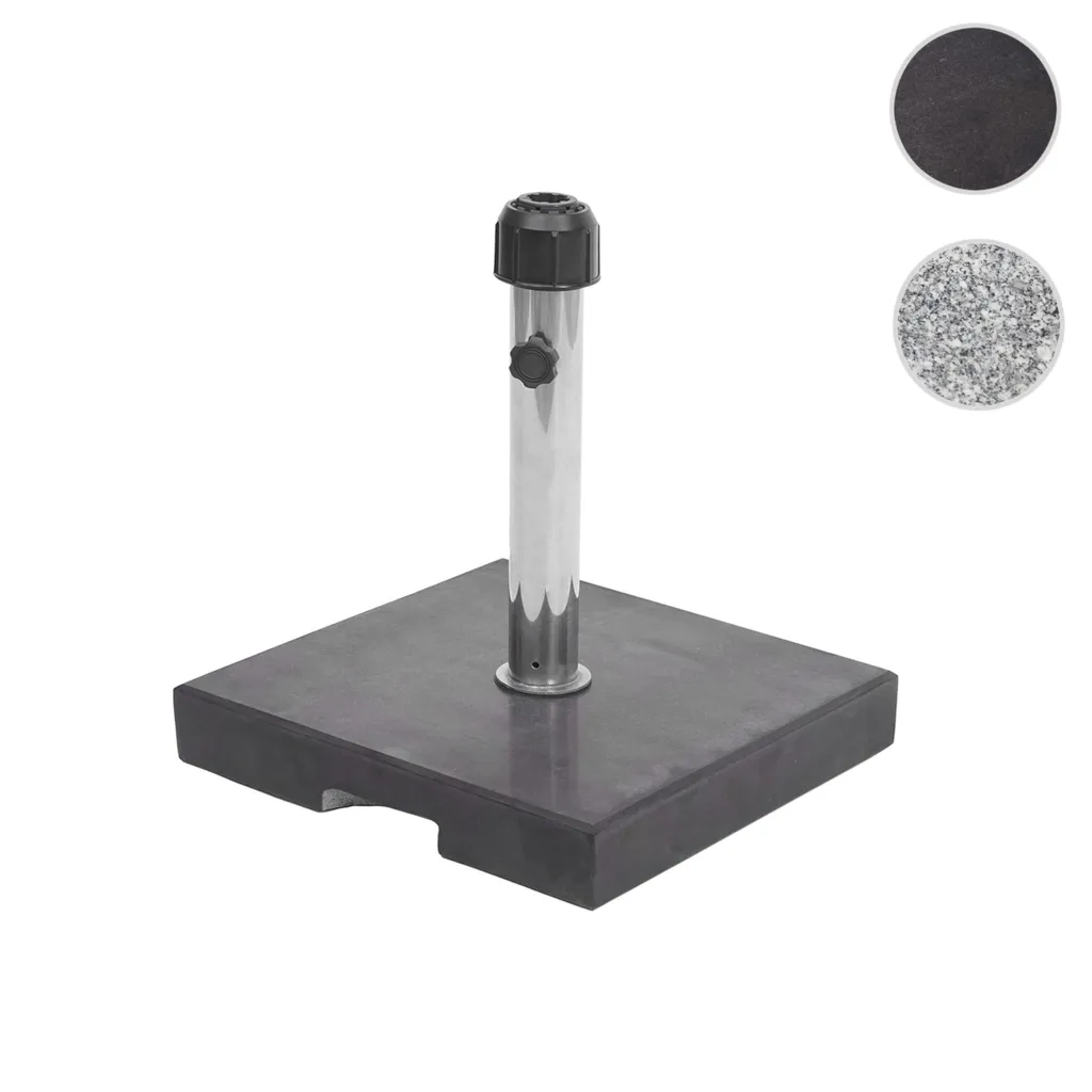 Sonnenschirmständer HWC-F92, Schirmständer Schirmhalter, Granit 24kg Eckig Schwarz 6 Sonnenschirmständer HWC-F92, Schirmständer Schirmhalter, Granit 24kg Eckig Schwarz - Image 6