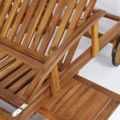 CHILLROI Verstellbare Sonnenliege Mit Beistelltisch - Akazienholz Gartenliege -Stil Beet Verkaufsgeschäft 9028d76270f71613058d1b326f1f570c