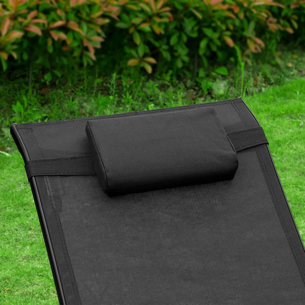 SoBuy OGS45-SCH Sonnenliege Klappbar Gartenliege Relaxstuhl Liegestuhl Mit Kopfkissen Klappliege Schwarz Belastbarkeit 150 Kg BHT Ca: 60x69x173cm 8 SoBuy OGS45-SCH Sonnenliege Klappbar Gartenliege Relaxstuhl Liegestuhl Mit Kopfkissen Klappliege Schwarz Belastbarkeit 150 Kg BHT Ca: 60x69x173cm - Image 8