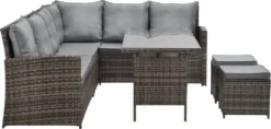 SVITA Monroe Garten-Lounge Set Polyrattan Lounge-Möbel Sitzgruppe Garten Braun 10 SVITA Monroe Garten-Lounge Set Polyrattan Lounge-Möbel Sitzgruppe Garten Braun -Stil Beet Verkaufsgeschäft 9186736882a7cfb4a2a692125c8d8b03