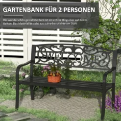 Outsunny Gartenbank 2-Sitzer Sitzbank Bank Parkbank Metall Gartenmöbel -Stil Beet Verkaufsgeschäft 9292f423be1e5899ed069274e66b9f11