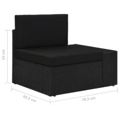 VidaXL Modulares 2-Sitzer-Sofa Poly Rattan Schwarz -Stil Beet Verkaufsgeschäft 9297f25dcdd42bda54cfe902fba17e3c