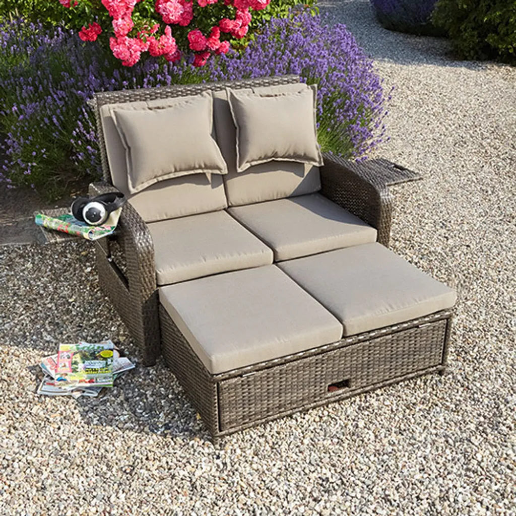 Greemotion Gartenbank 3-in-1 Bahia Rondo, Ca. 121 X 99 X 86 Cm Braun Kunststoff 12 Greemotion Gartenbank 3-in-1 Bahia Rondo, Ca. 121 X 99 X 86 Cm Braun Kunststoff - Image 12