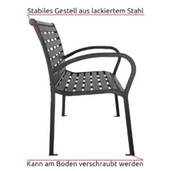 Tectake Gartenbank Pino 3-Sitzer 126x62x81,5cm - Schwarz -Stil Beet Verkaufsgeschäft 92f6c77369b4558fd8d6dc61035fd028