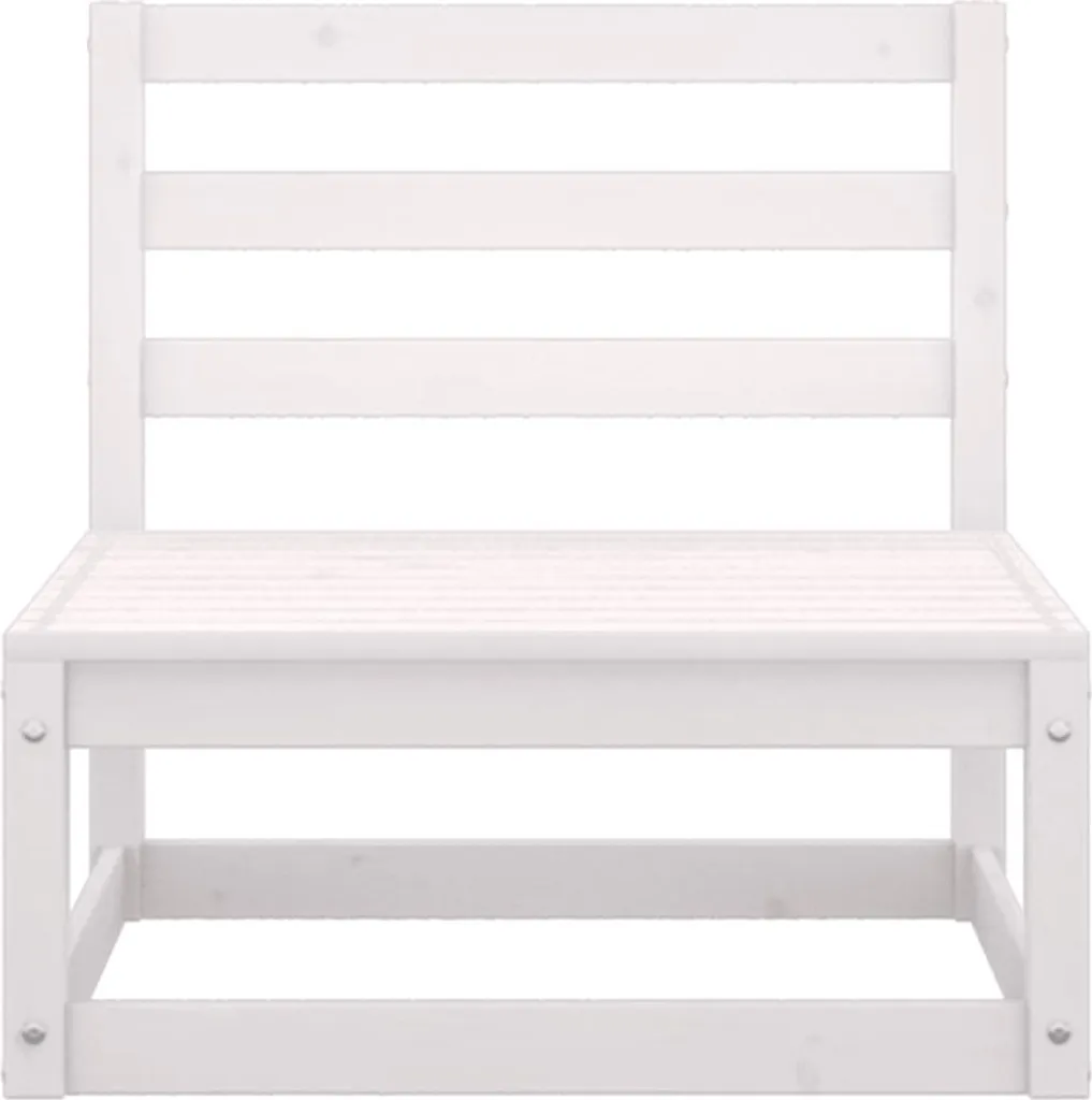 VidaXL 2-tlg. Garten-Lounge-Set Mit Kissen Weiß Kiefer Massivholz 5 VidaXL 2-tlg. Garten-Lounge-Set Mit Kissen Weiß Kiefer Massivholz - Image 5