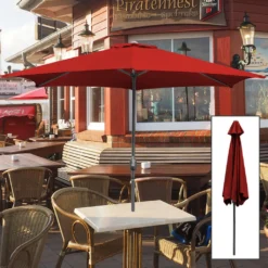 Wolketon Sonnenschirm 3.5m 3m Wasserabweisend Garten UV30+ Terrassen Mit Handkurbel -Stil Beet Verkaufsgeschäft 9432c2c24d8dc663a48aac8ec84ffdf0