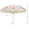Sonnenschirm UV-Schutz 30+ Strandschirm Mit Fransen Balkonschirm Schirm Ø 160 Cm