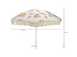 Sonnenschirm UV-Schutz 30+ Strandschirm Mit Fransen Balkonschirm Schirm Ø 160 Cm