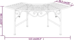 VidaXL Baumbank 113 Cm Schwarz Stahl -Stil Beet Verkaufsgeschäft 9512dcae86c88fc51b4a1bb6d06f60b3
