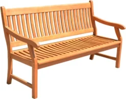 Garden Pleasure Garten Bank 3 Sitzer Eukalyptus Holz Parkbank Sitzbank Braun -Stil Beet Verkaufsgeschäft 95232011770b436f4fb608efa06bd4aa