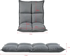 [en.casa] Bodenstuhl Klappbar Bodensessel 5-stufig Verstellbare Klappliege Relaxliege Faules Sofa 5 Positionen Bodenliege Sitzkissen Hellgrau -Stil Beet Verkaufsgeschäft 95717477d21738e26f3936b122fcc3af