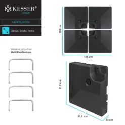 KESSER® Sonnenschirmständer 4-teilig Schirmgewicht Schirmständer Für Ampelschirm Bodenkreuz 90 Liter / 120 Kg Befüllbar Mit Wasser Oder Sand Inkl. Metallverbinder Ampelschirmständer Kunststoff, Farbe:Schwarz 15 KESSER® Sonnenschirmständer 4-teilig Schirmgewicht Schirmständer Für Ampelschirm Bodenkreuz 90 Liter / 120 Kg Befüllbar Mit Wasser Oder Sand Inkl. Metallverbinder Ampelschirmständer Kunststoff, Farbe:Schwarz -Stil Beet Verkaufsgeschäft 9598f5fb319c39e21cc5b2bfb757b891