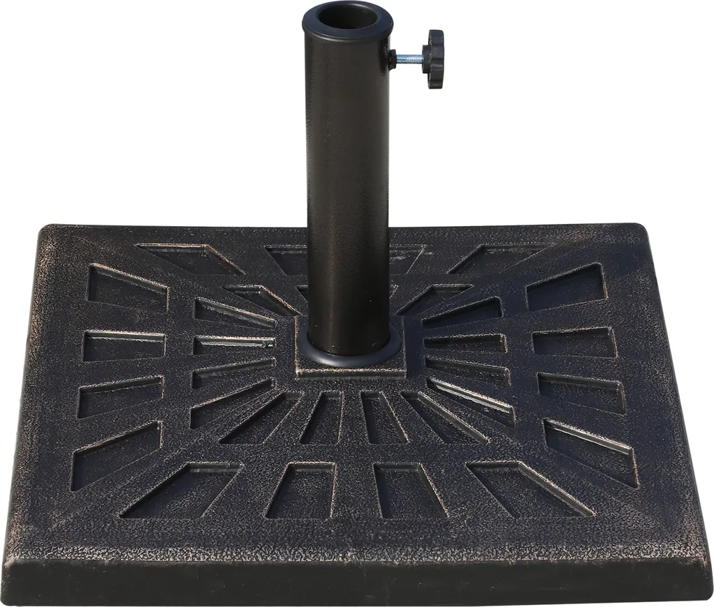 Outsunny Sonnenschirmständer 15 Kg Schirmhalter Regenschirm Base Für Ø38 Mm Ø48 Mm Kunstharz Schwarz 47 X47 X 32 Cm 7 Outsunny Sonnenschirmständer 15 Kg Schirmhalter Regenschirm Base Für Ø38 Mm Ø48 Mm Kunstharz Schwarz 47 X47 X 32 Cm - Image 7