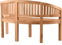 Möbilia Gartenbank 150 Cm | Bananenbank 3-Sitzer Aus Teak Holz | B 150 X T 61 X H 87 Cm | Natur | 11020015 | Serie GARTEN -Stil Beet Verkaufsgeschäft 96413bec620f267d370c4eb4d68ce97c