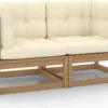 VidaXL Gartensofa 2-Sitzer Mit Kissen Honigbraun Massivholz Kiefer