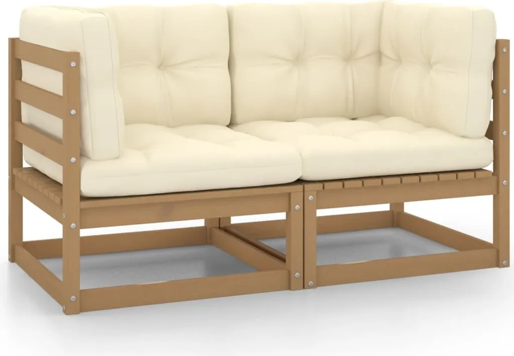 VidaXL Gartensofa 2-Sitzer Mit Kissen Honigbraun Massivholz Kiefer 1 VidaXL Gartensofa 2-Sitzer Mit Kissen Honigbraun Massivholz Kiefer